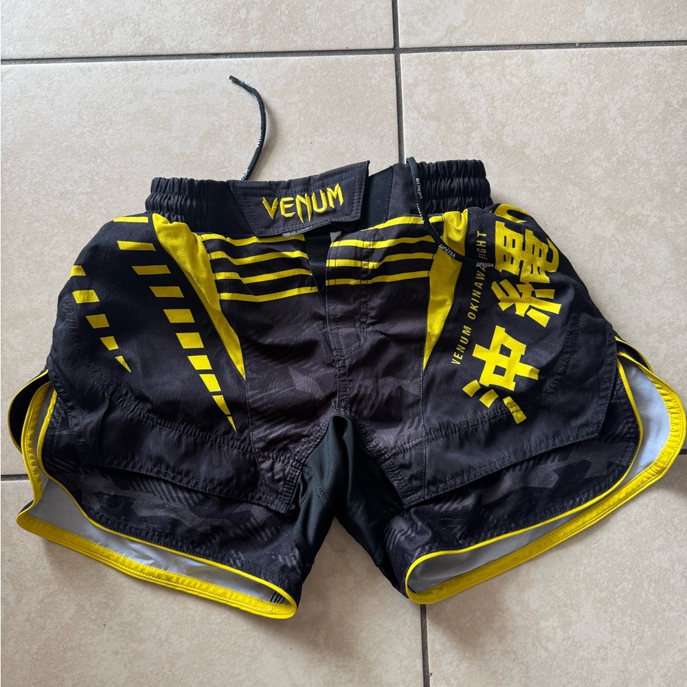 Venum Men's Athletic Shorts - Black and Yellow